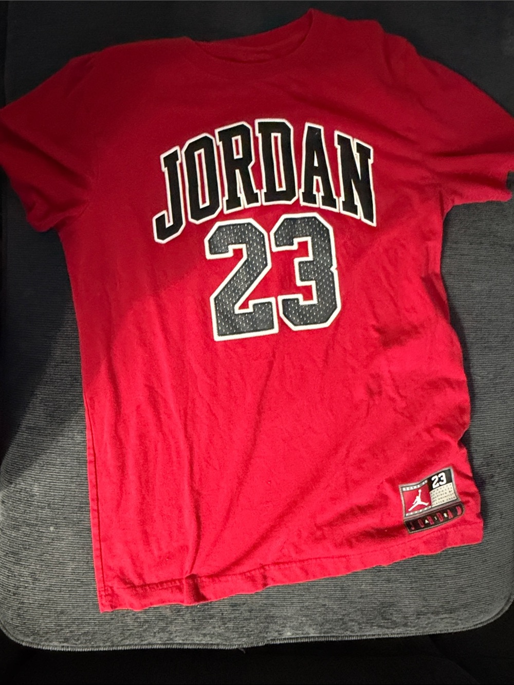 Jordan Red Short-Sleeve Tee with '23' Graphic